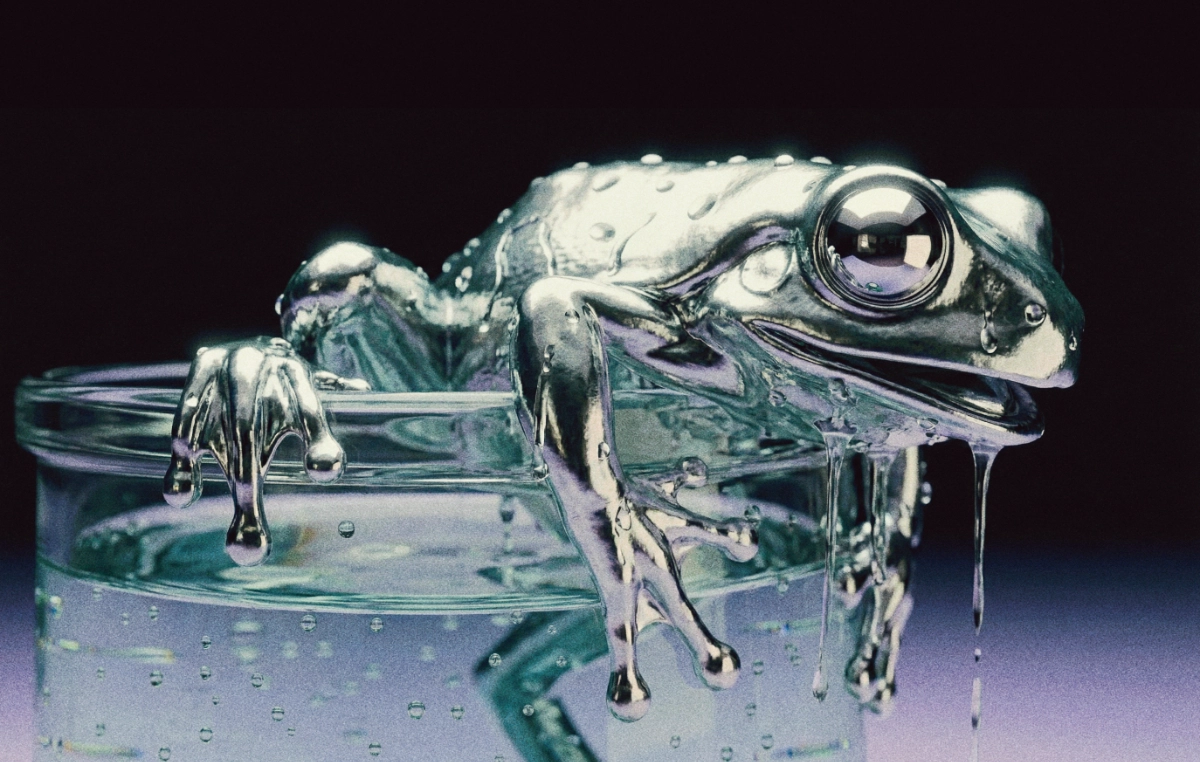 A frog in warming water